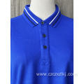 Blue cotton short-sleeve POLO shirt